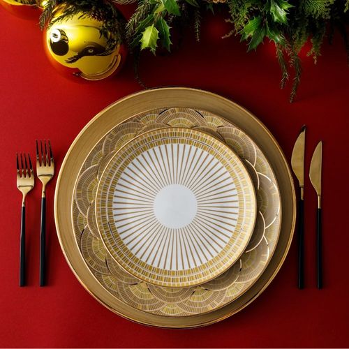 Prato de Sobremesa em Porcelana Portuguesa Heritage Gold